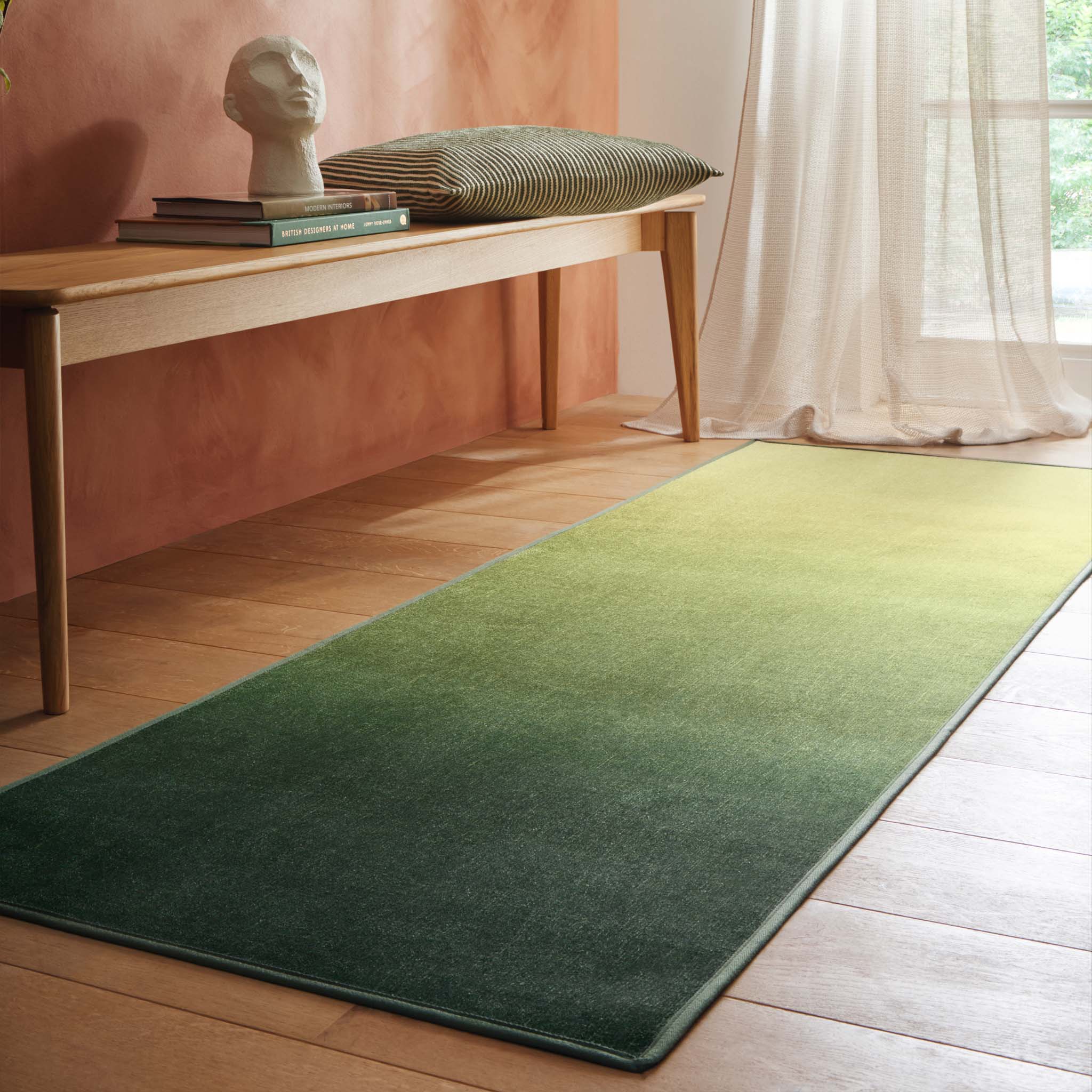 Horizon Ombre Celery Eco-Washable Runner - Image 2