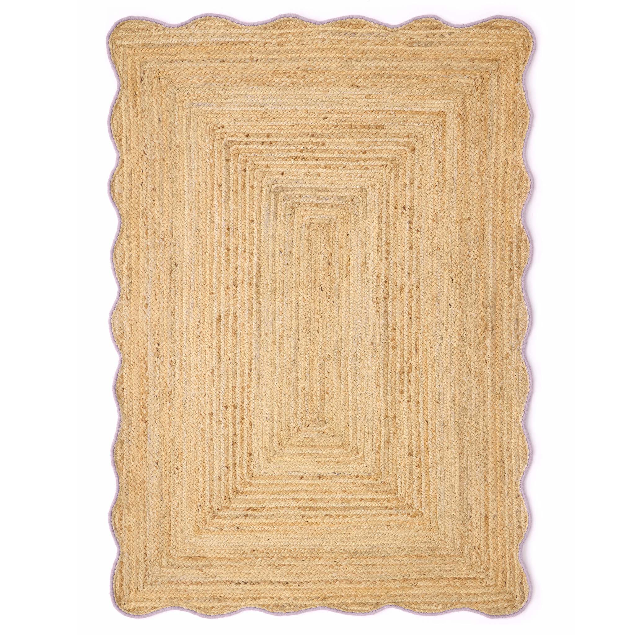 Jute Scalloped Edge Rug Lilac