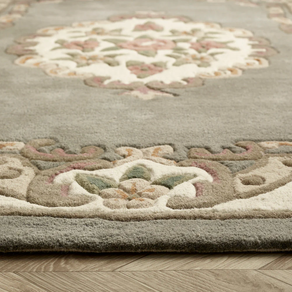 Shensi Aubusson Rug Runner in Grey - Image 2
