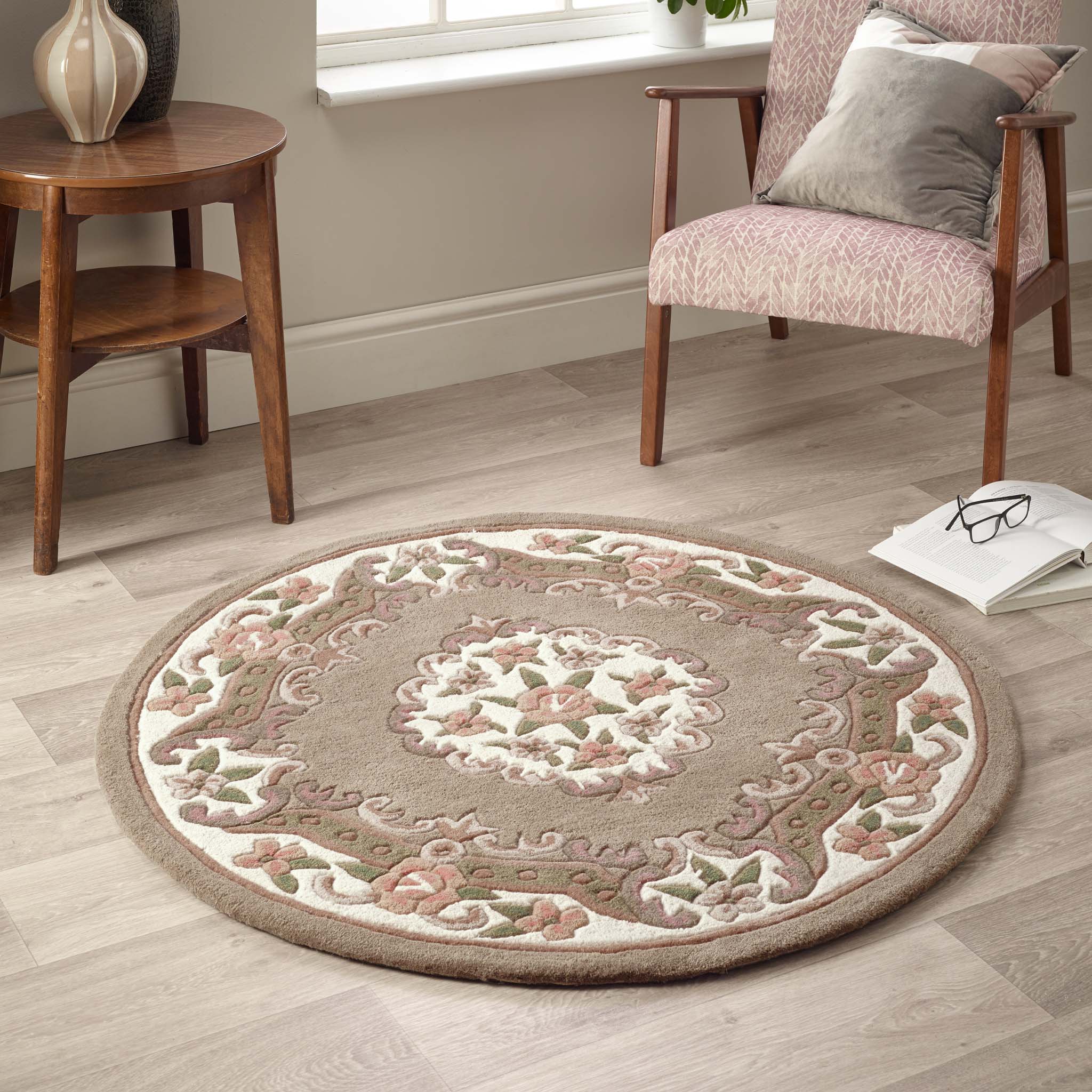 Shensi Aubusson Rug in Beige - Image 3